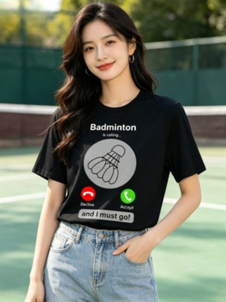 Badminton Quotes Short - Camiseta Feminina Divertida de Badminton com