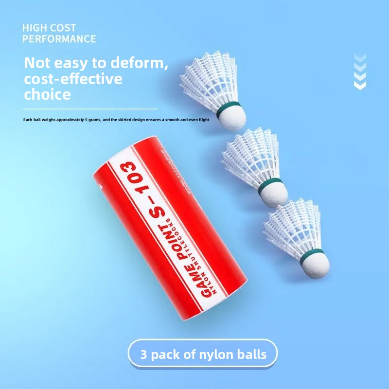Badminton Shuttlecock - 1 tubo com 3 bolas de