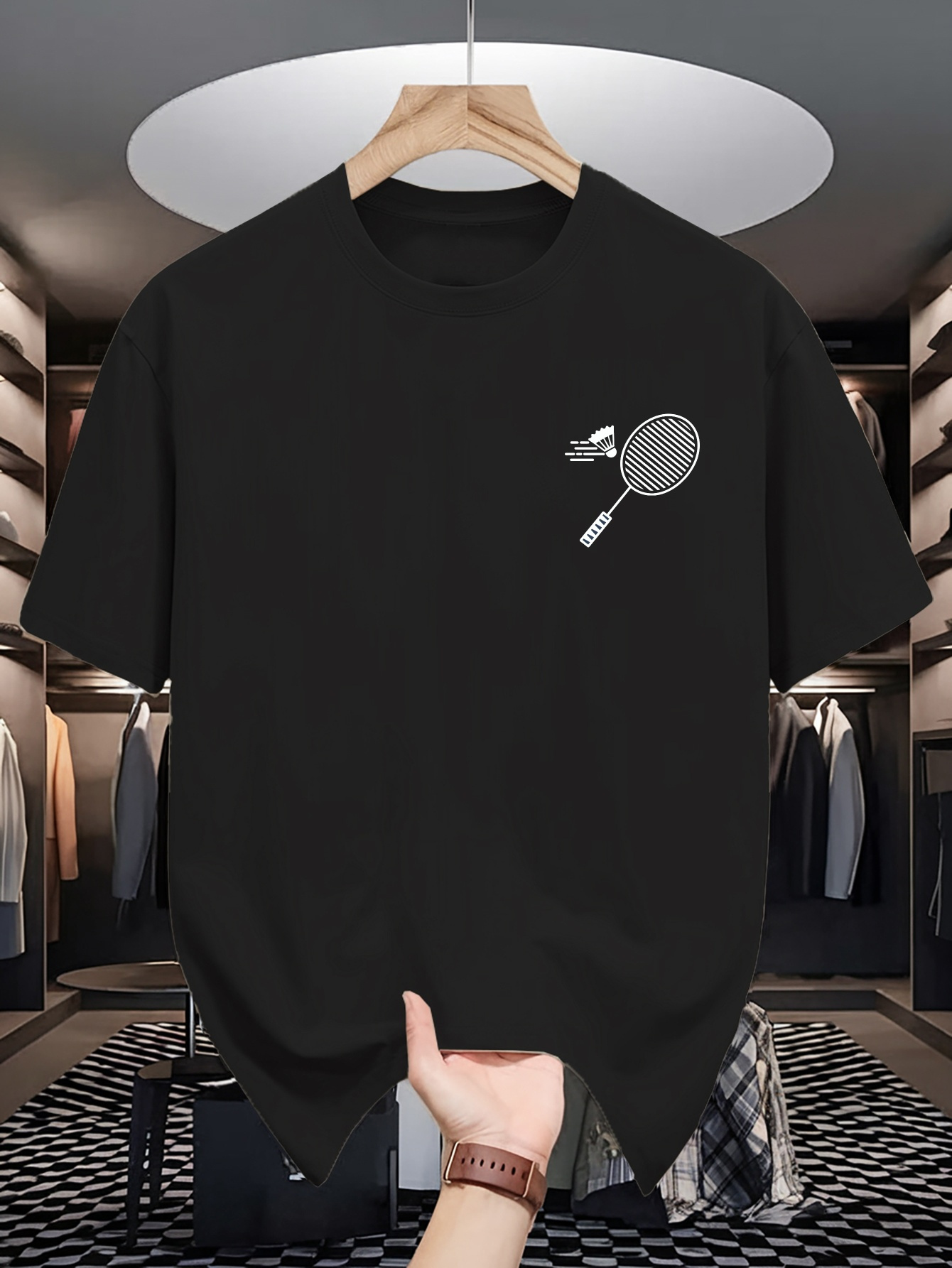 Badminton Emoji - Camiseta Masculina de Gola Redonda com