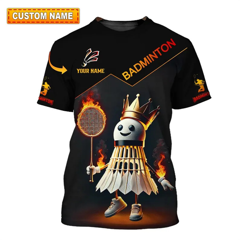 Badminton Emoji - Camiseta esportiva de badminton roupas masculinas
