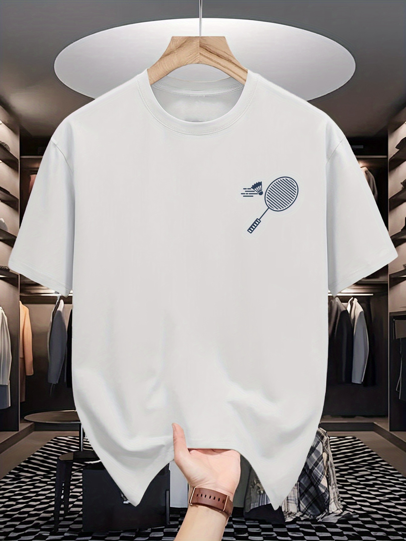 Camiseta Masculina de Gola Red - Badminton Emoji avaliação e preço